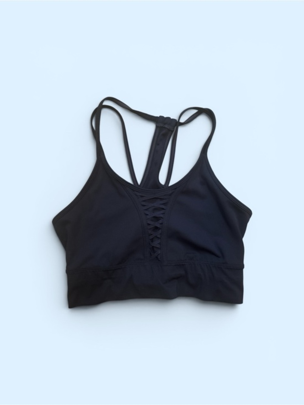 Nike Women's Size Medium Navy Blue  Lace-Up Strappy Sports Bra for Workout Gym